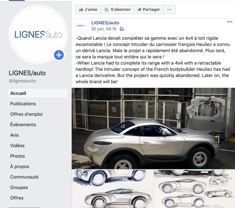 ENGLISH- LIGNES/auto is also a Facebook page and a Youtube channel